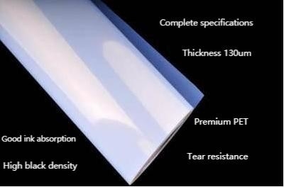 Films d'écran en soie positifs de textile 130 microns de film imperméable laiteux de jet d'encre